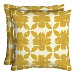 Bantal Lempar Luar Ruangan Sunbrella Floret Honey Square