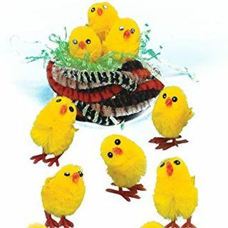 Baker Ross Mini Fluffy Chicks-Paket 12, Paskah, Kerajinan untuk Anak-Anak (E432), Kuning