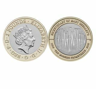 Koin Royal Mint 2018 merayakan peringatan dua abad Frankenstein Mary Shelley, 1818