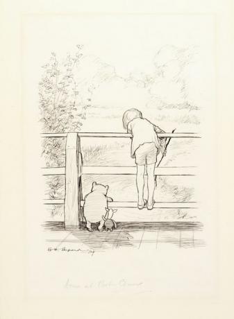 E.H Shepard_ Sudah lama mereka melihat sungai di bawah mereka - Sotheby's