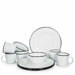 Set Makan Malam Rolled Edge Black Enamelware