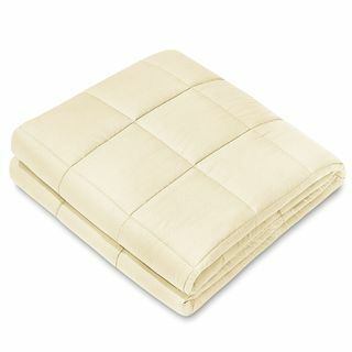 NEX Beige Weighted Blanket (60" x 80", 20 lbs) 100% Cotton Luxury Weighted Blanket