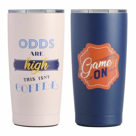 Roadside Ready Tumbler Traveler Stainless Steel 20 ons dengan Tutup, Set isi 2 