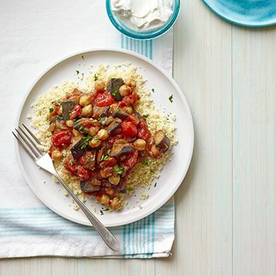 rebusan terong dan buncis dengan couscous