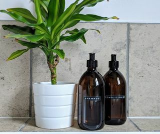 Shampoo Conditioner Set - Botol Isi Ulang Kaca Amber | Kamar mandi | Dapur | sabun cuci piring | Eko | Kondisioner | Sabun mandi | Dekorasi