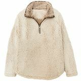 Mark Ladies 'Ivory Sherpa Pullover anggota