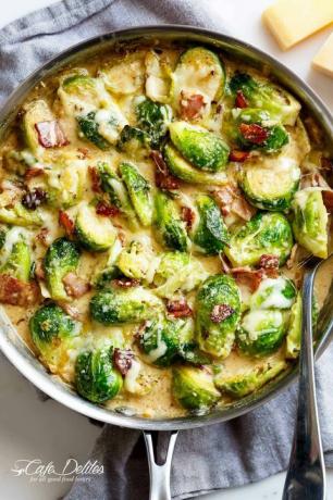 bawang putih krim parmesan brussels sprouts bacon