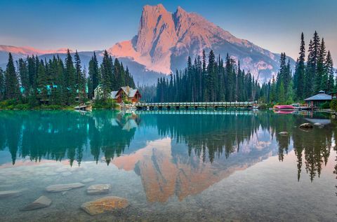 Sunset @ Mount Burgess dan Emerald Lake, Taman Nasional Yoho, British Columbia, Kanada