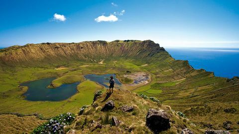 Co-pia-de-caldeirao, salah satu dari kelompok sembilan pulau di Azores 