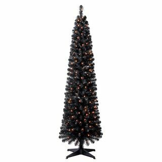 6-Foot Pre-Lit Black Pencil Tree