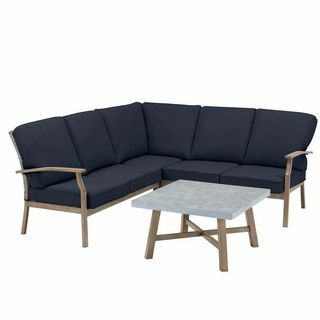 Tempat Duduk Sofa Sectional Luar Ruangan dan Set Meja Kopi