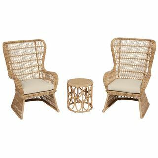 Set Tempat Duduk Luar Ruangan dari Coco Breeze Brown Wicker 3-Piece