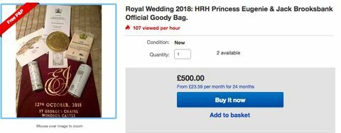 Tas hadiah pernikahan kerajaan di eBay