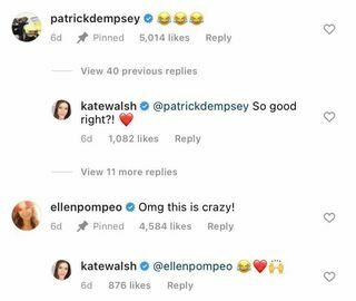 Penggemar 'anatomi abu-abu' terkejut setelah pertukaran instagram kate walsh dan patrick dempsey