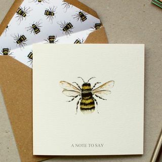 Hand Finished Bumble Bee Stationery Set Letter Writing Set Dirancang Dengan Dompet Alat Tulis Opsional Oleh CottageRts Hadiah Ulang Tahun Yang Indah