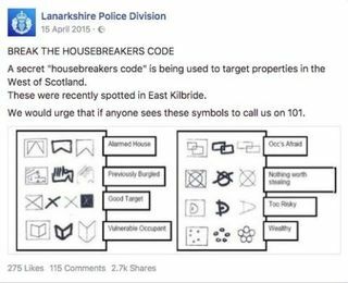 Pencuri menggunakan kode ini untuk menandai rumah Anda untuk pembobolan
