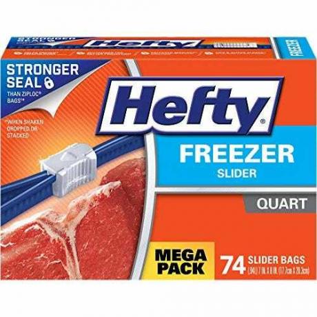 Tas Freezer Slider Hefty - Ukuran Quart, 74 Hitungan