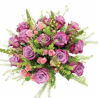 Premium Fresh Cut Lavender dan Buket Mawar Merah Muda